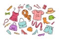 Women`s clothing collection. Fashion, shopping vector illustration