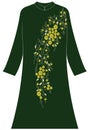 Women`s clothing: Daisies combined with thorn leaves