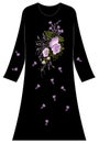 Women`s clothing: Purple Poppy flowers with gradation shades