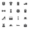 Women`s clothing vector icons set Royalty Free Stock Photo