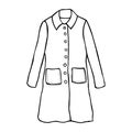 Women`s coat, Fashion flat sketch. Over coat for unisex drawing. Vector sketch illustration