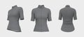 WomenÃ¢â¬â¢s cycling jersey mockup in front, side and back Royalty Free Stock Photo