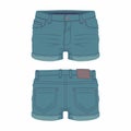 Women`s dark blue denim shorts