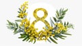 Women\'s Day: Celebrating March 8th in Style. A bright and floral image with mimosa flowers,