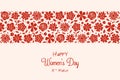 Women`s Day - concept of a card with hand drawn flowers Royalty Free Stock Photo