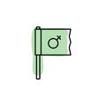 Women's day, flag, gender with color shadow vector icon in 8 march set