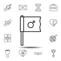 Women\'s day, flag, gender icon. Simple thin line, outline vector element of Women\'s day, 8 march icons set for UI and UX, websit