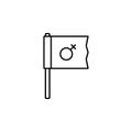 Women's day, flag, gender icon. Simple thin line, outline of 8 march icons for UI and UX, website or mobile application