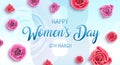 Women`s Day holidays banner. 8-th march is a international womens day, poster, card illustration