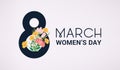 Women`s day 8 march pink papercut spring card Royalty Free Stock Photo