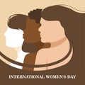 Women`s day. 8 march. Women`s silhouette. Womens History Month