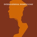 Women`s day. 8 march. Women`s silhouette. Womens History Month