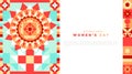 Women`s day mosaic art female symbol card