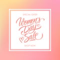 Women`s Day Sale special offer card for business, promotion and advertising.