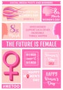 Women`s day social media posts, vector set