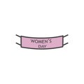 Women\'s day, tape icon. Simple outline colored vector of 8 march icons for ui and ux, website or mobile application Royalty Free Stock Photo