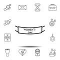 Women\'s day, tape icon. Simple thin line, outline vector element of Women\'s day, 8 march icons set for UI and UX, website or Royalty Free Stock Photo