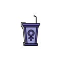 women's day, tribune, microphone icon. Element of feminism illustration. Premium quality graphic design icon. Signs and symbols