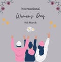 Women\'s Day Vector Illustration, happy womens day card