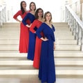 Women`s ensemble in the same concert dresses, vocal group, Quartet