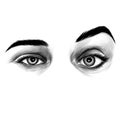 Women`s eyes sketch vector graphic