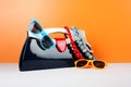 Women's Fashion Accessories. Your style - sunglasses and handbag Royalty Free Stock Photo