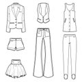 Women s fashion clothes vector set