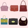 Women`s fashion collection of bags.