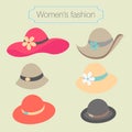 Women's fashion collection of hats