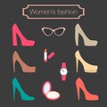 Women's fashion collection of high-heeled shoes