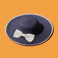 Fashionable blue straw hat