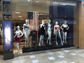 Women`s fashions in a department store.