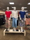 Women`s fashions in a department store.