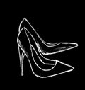 Women`s feet shod in high-heeled shoes Royalty Free Stock Photo