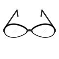 Women's glasses for teacher, librarian, scientist, politician. Vector flat icon. Isolated on white background.