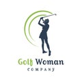 Women`s golf sports logo design