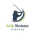 Women`s golf sports logo design