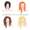 Women's hairstyles. Types of female hairstyles. Vector illustration Royalty Free Stock Photo