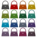 Women`s handbag icons set