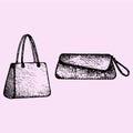 Women's handbags and clutch bag