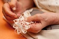 Women's hands crocheting Royalty Free Stock Photo