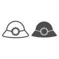 Women`s hat line and glyph icon. Summer hat vector illustration isolated on white. Cap outline style design, designed Royalty Free Stock Photo