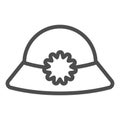 Women`s hat line icon. Summer hat vector illustration isolated on white. Cap outline style design, designed for web and Royalty Free Stock Photo
