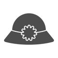 Women`s hat solid icon. Summer hat vector illustration isolated on white. Cap glyph style design, designed for web and Royalty Free Stock Photo
