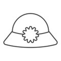 Women`s hat thin line icon. Summer hat vector illustration isolated on white. Cap outline style design, designed for web Royalty Free Stock Photo