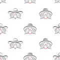 Women`s hats. Seamless pattern vector