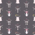 Women`s hats. Seamless pattern vector