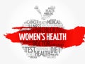 Women`s Health apple word cloud collage, medical concept background