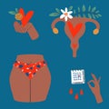 Women`s health during period conceptual vector illustration