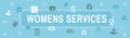 Women`s Health Services Icon Set Web Header Banner - Abstract De